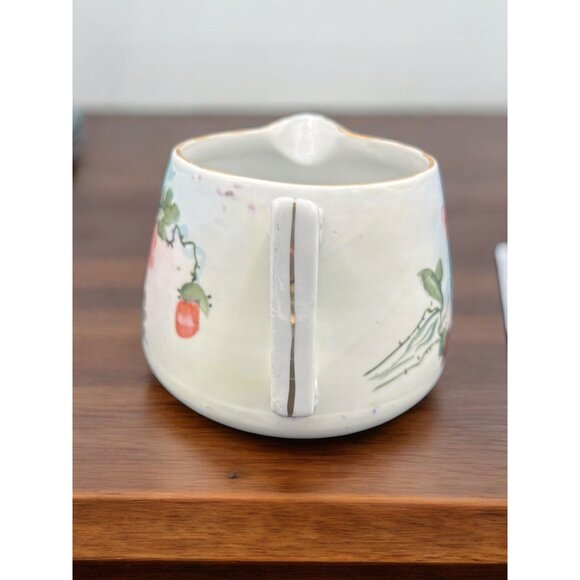 Vintage Japan Porcelain Lemonade Pitcher with 5 cups Hand Painted Floral - Picture 3 of 16